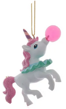 Load image into Gallery viewer, BUBBLE GUM BLOWING DOLPHIN OR MERMAID OR UNICORN ORNAMENT
