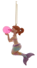 Load image into Gallery viewer, BUBBLE GUM BLOWING DOLPHIN OR MERMAID OR UNICORN ORNAMENT
