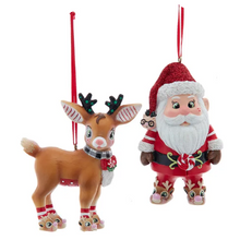 Load image into Gallery viewer, DEER OR SANTA WEARING SLIPPERS ORNAMENT
