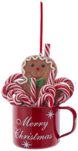 Load image into Gallery viewer, HOT COCOA CUP WITH GINGERBEARD MEN ORNAMENT
