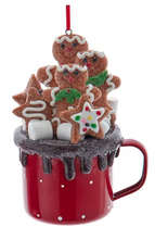 Load image into Gallery viewer, HOT COCOA CUP WITH GINGERBEARD MEN ORNAMENT
