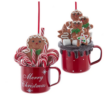 Load image into Gallery viewer, HOT COCOA CUP WITH GINGERBEARD MEN ORNAMENT
