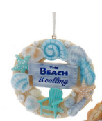 Load image into Gallery viewer, BEACH SEASHELL WREATH ORNAMENT
