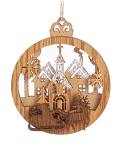 Load image into Gallery viewer, WOODEN REINDEER &amp; HOUSE ORNAMENT
