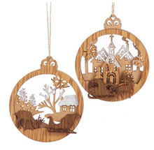Load image into Gallery viewer, WOODEN REINDEER &amp; HOUSE ORNAMENT
