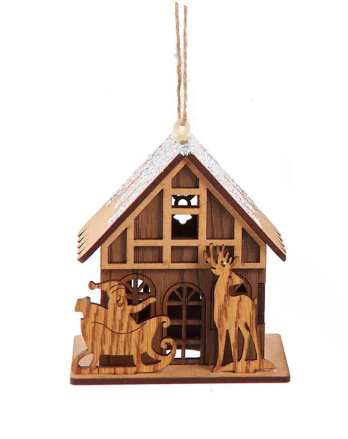 WOODEN HOUSE ORNAMENT