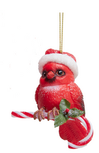 Load image into Gallery viewer, CANDY CANE LANE CARDINAL ORNAMENT
