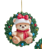 Load image into Gallery viewer, TEDDY BEAR  &amp; WREATH ORNAMENT
