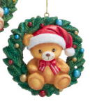 Load image into Gallery viewer, TEDDY BEAR  &amp; WREATH ORNAMENT
