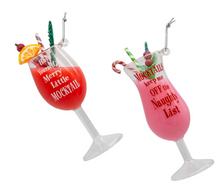 Load image into Gallery viewer, GLASS HOLIDAY MOCKTAIL ORNAMENT
