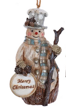 Load image into Gallery viewer, RUSTIC GLAM SNOWMAN ORNAMENT
