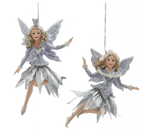 PERIWINKLE FLYING FAIRY ORNAMENT