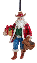 Load image into Gallery viewer, WESTERN COWBOY SANTA ORNAMENT
