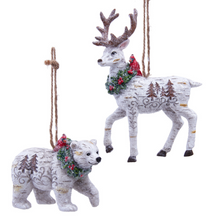 Load image into Gallery viewer, BIRCH BERRIES BEAR OR DEER ORNAMENT
