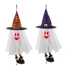 Load image into Gallery viewer, HANGING KICKING &amp; CRACKLING JACK-O-LANTERN GHOST!
