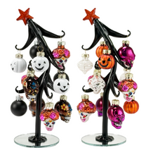 Load image into Gallery viewer, SUGAR SKULL SLANTED TREE WITH ORNAMENTS
