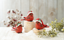 Load image into Gallery viewer, CARDINAL WITH SANTA HAT FIGURE
