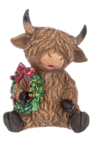 Load image into Gallery viewer, HOLIDAY HIGHLAND COW FIGURINE
