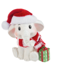 Load image into Gallery viewer, THE WHITE ELEPHANT - FIGURINE  WITH SANTA HATS
