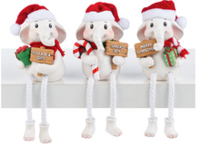 Load image into Gallery viewer, THE WHITE ELEPHANT - SHELFSITTERS WITH SANTA HATS

