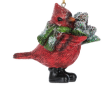 Load image into Gallery viewer, CARDINAL WITH BOOTS ORNAMENT
