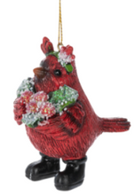 Load image into Gallery viewer, CARDINAL WITH BOOTS ORNAMENT

