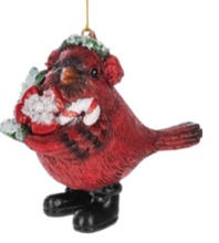 Load image into Gallery viewer, CARDINAL WITH BOOTS ORNAMENT
