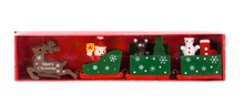 Load image into Gallery viewer, WOODEN CHRISTMAS TRAIN FIGURINES IN A BOX
