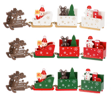 Load image into Gallery viewer, WOODEN CHRISTMAS TRAIN FIGURINES IN A BOX
