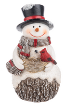 Load image into Gallery viewer, CARDINAL-SNOWMAN FIGURE
