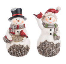 Load image into Gallery viewer, CARDINAL-SNOWMAN FIGURE
