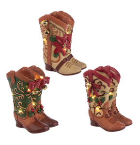 LIGHT UP COWBOY BOOT FIGURINES