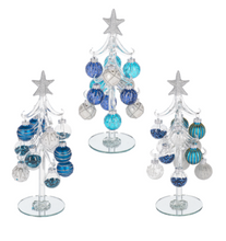 Load image into Gallery viewer, BLUE &amp; WHITE CHRISTMAS TREE WITH ORNAMENTS
