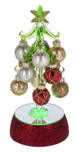 Load image into Gallery viewer, RED &amp; GOLD CHRISTMAS TREE WITH ORNAMENTS AND LIGHT UP BASE
