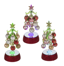 Load image into Gallery viewer, RED &amp; GOLD CHRISTMAS TREE WITH ORNAMENTS AND LIGHT UP BASE
