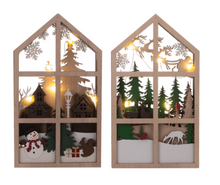 Load image into Gallery viewer, WOOD LAYERED LASER CUT LIGHT UP CHRISTMAS FIGURINE

