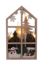 Load image into Gallery viewer, WOOD LAYERED LASER CUT LIGHT UP CHRISTMAS FIGURINE
