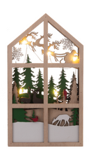 Load image into Gallery viewer, WOOD LAYERED LASER CUT LIGHT UP CHRISTMAS FIGURINE
