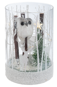 OWL AND CHRISTMAS TREE LIGHT UP DECOR - SMALL