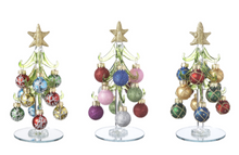 Load image into Gallery viewer, GLASS CHRISTMAS TREES WITH ORNAMENTS
