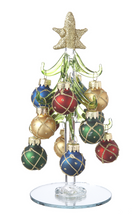 Load image into Gallery viewer, GLASS CHRISTMAS TREES WITH ORNAMENTS
