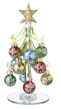 Load image into Gallery viewer, GLASS CHRISTMAS TREES WITH ORNAMENTS
