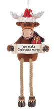 Load image into Gallery viewer, MERRY CHRIS - MOOSE ORNAMENT
