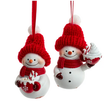 Load image into Gallery viewer, SNOWMAN - KNIT HAT ORNAMENT
