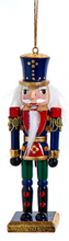 Load image into Gallery viewer, GOLD, RED &amp; BLUE NUTCRACKER ORNAMENT
