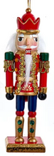 Load image into Gallery viewer, GOLD, RED &amp; BLUE NUTCRACKER ORNAMENT
