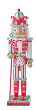 Load image into Gallery viewer, RED, GREEN &amp; WHITE WITH STRIPES &amp; POLKA DOTS NUTCRACKER
