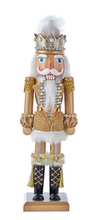 Load image into Gallery viewer, 15"WOODEN GOLD NUTCRACKER
