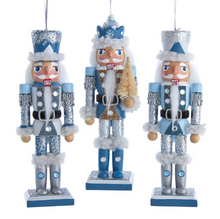 Load image into Gallery viewer, BLUE WOODEN NUTCRACKER ORNAMENT
