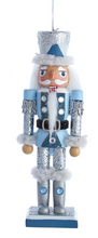 Load image into Gallery viewer, BLUE WOODEN NUTCRACKER ORNAMENT
